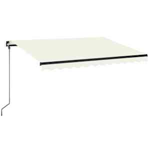 Ručně zatahovací markýza s LED světlem 350 x 250 cm krémová - obrázek 2
