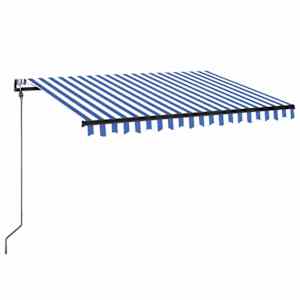 Automatická zatahovací markýza 350 x 250 cm modrobílá - obrázek 2