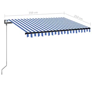 Automatická zatahovací markýza 350 x 250 cm modrobílá - obrázek 9