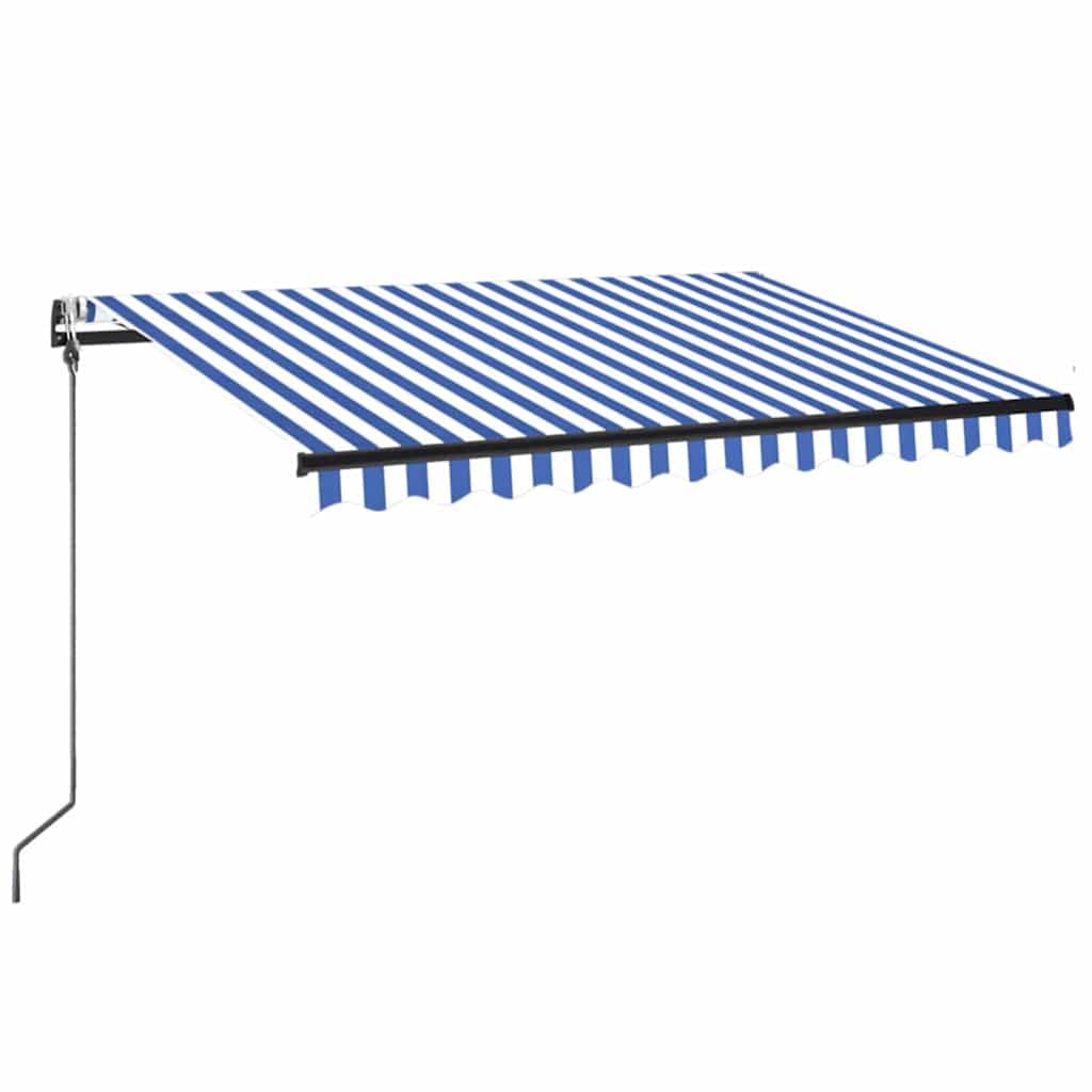vidaXL Stahovací markýza Modrá a bílá 350 x 250 cm Polyester