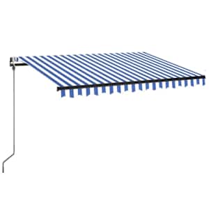 Automatická markýza LED a senzor větru 350 x 250 cm modrobílá - obrázek 2
