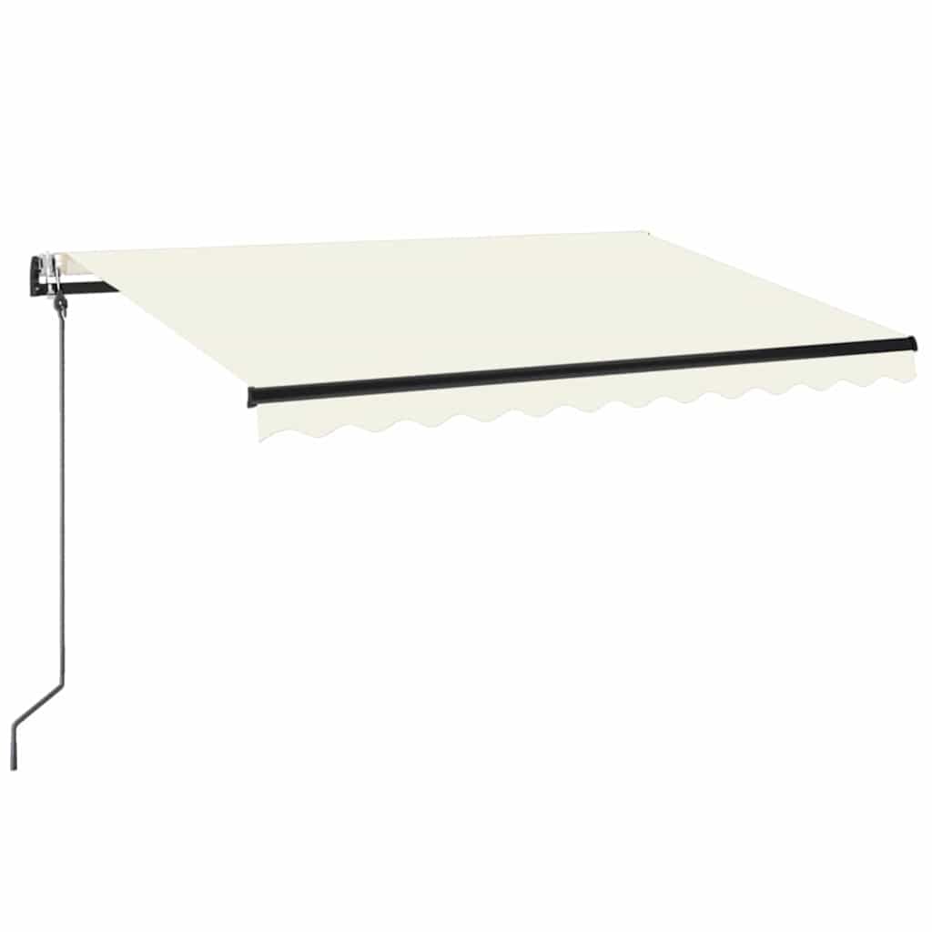 vidaXL Automatická markíza, LED a senzor vetra 350x250 cm, krémová