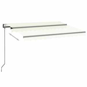Automatická markýza LED a senzor větru 350 x 250 cm krémová - obrázek 3