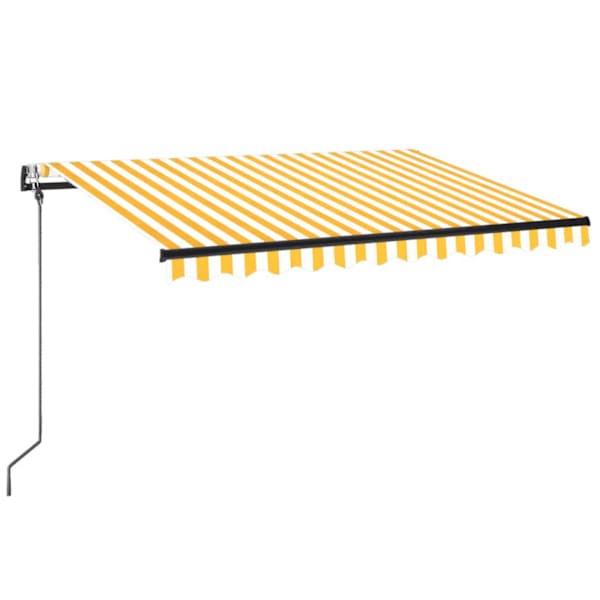 vidaXL automaatne varikatus LED, tuuleandur 350x250 cm kollane/valge