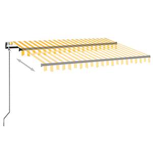Automatická markýza LED a senzor větru 350 x 250 cm žlutá/bílá - obrázek 3