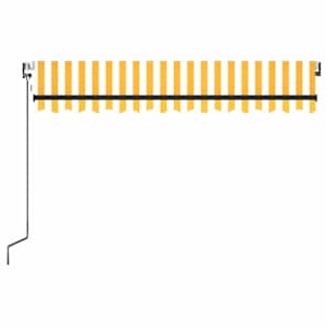 Automatická markýza LED a senzor větru 350 x 250 cm žlutá/bílá - obrázek 4