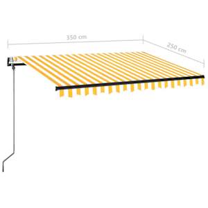 Automatická markýza LED a senzor větru 350 x 250 cm žlutá/bílá - obrázek 10