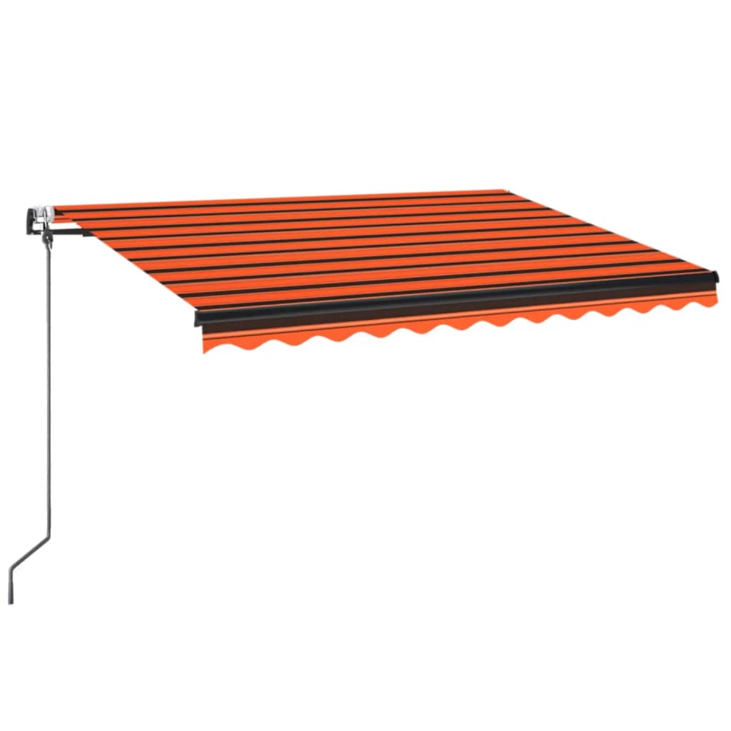 vidaXL narancss&aacute;rga-barna sz&eacute;l&eacute;rz&eacute;kelős &eacute;s LED-es napellenző 350x250cm