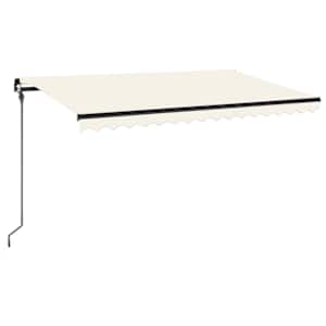 Ručně zatahovací markýza s LED světlem 400 x 300 cm krémová - obrázek 2