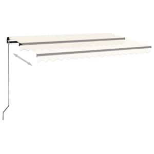 Ručně zatahovací markýza s LED světlem 400 x 300 cm krémová - obrázek 3