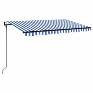 vidaXL Kokkuvolditav varikatus Sinine ja Valge 400 &times; 300 cm Pol&uuml;ester