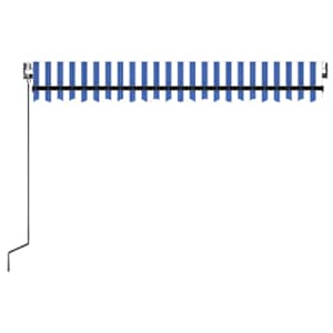 Automatická markýza LED a senzor větru 400 x 300 cm modrobílá - obrázek 3