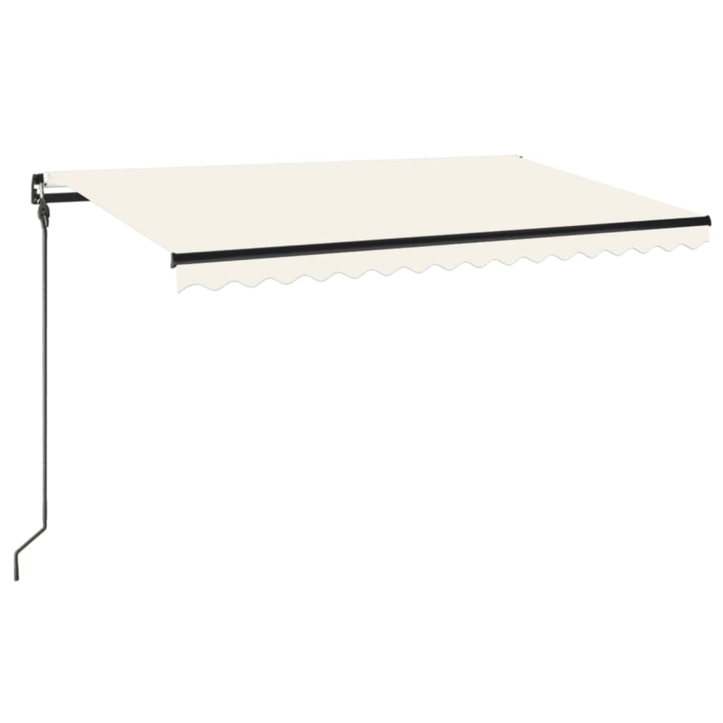 vidaXL Ručně zatahovací markýza 450 x 300 cm krémová