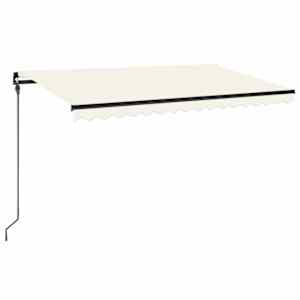 Ročno zložljiva tenda z LED lučmi 450x300 cm krem - slika 2