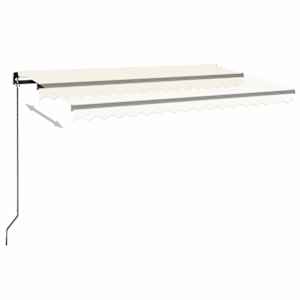 Ručně zatahovací markýza s LED světlem 450 x 300 cm krémová - obrázek 3