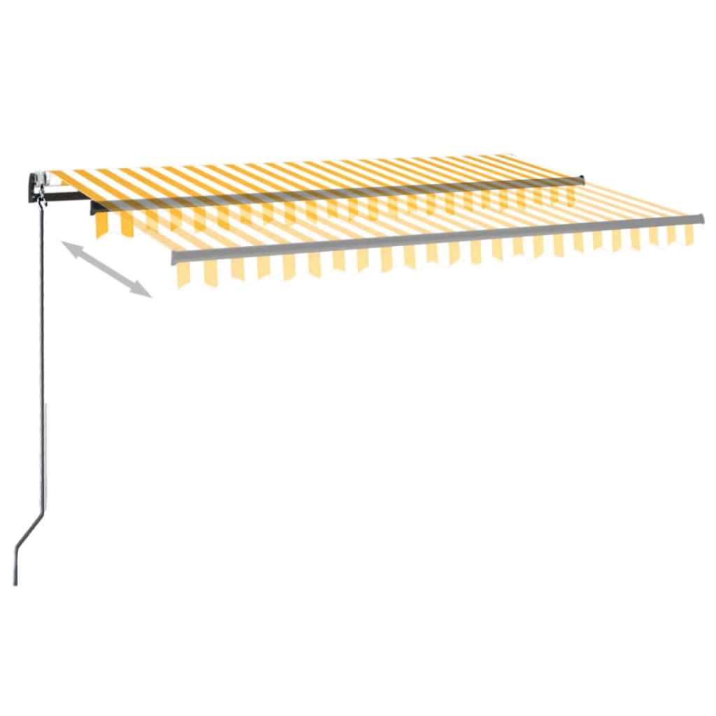 

vidaXL Luifel automatisch uittrekbaar 450x300 cm geel en wit