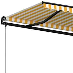 Automatická zatahovací markýza 450 x 300 cm žlutobílá - obrázek 5