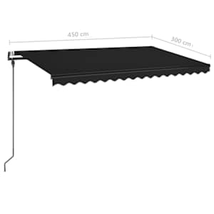 Automatická zatahovací markýza 450 x 300 cm antracitová - obrázek 9