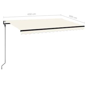 Automatická markýza LED a senzor větru 450 x 300 cm krémová - obrázek 10