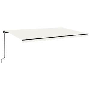 Ručně zatahovací markýza s LED světlem 500 x 300 cm krémová - obrázek 2