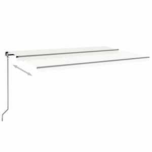 Ručně zatahovací markýza s LED světlem 500 x 300 cm krémová - obrázek 3