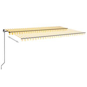Ručně zatahovací markýza s LED světlem 500 x 300 cm žlutobílá - obrázek 3