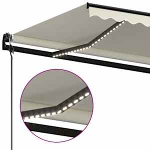 Automatická markýza LED a senzor větru 500 x 300 cm krémová - obrázek 5