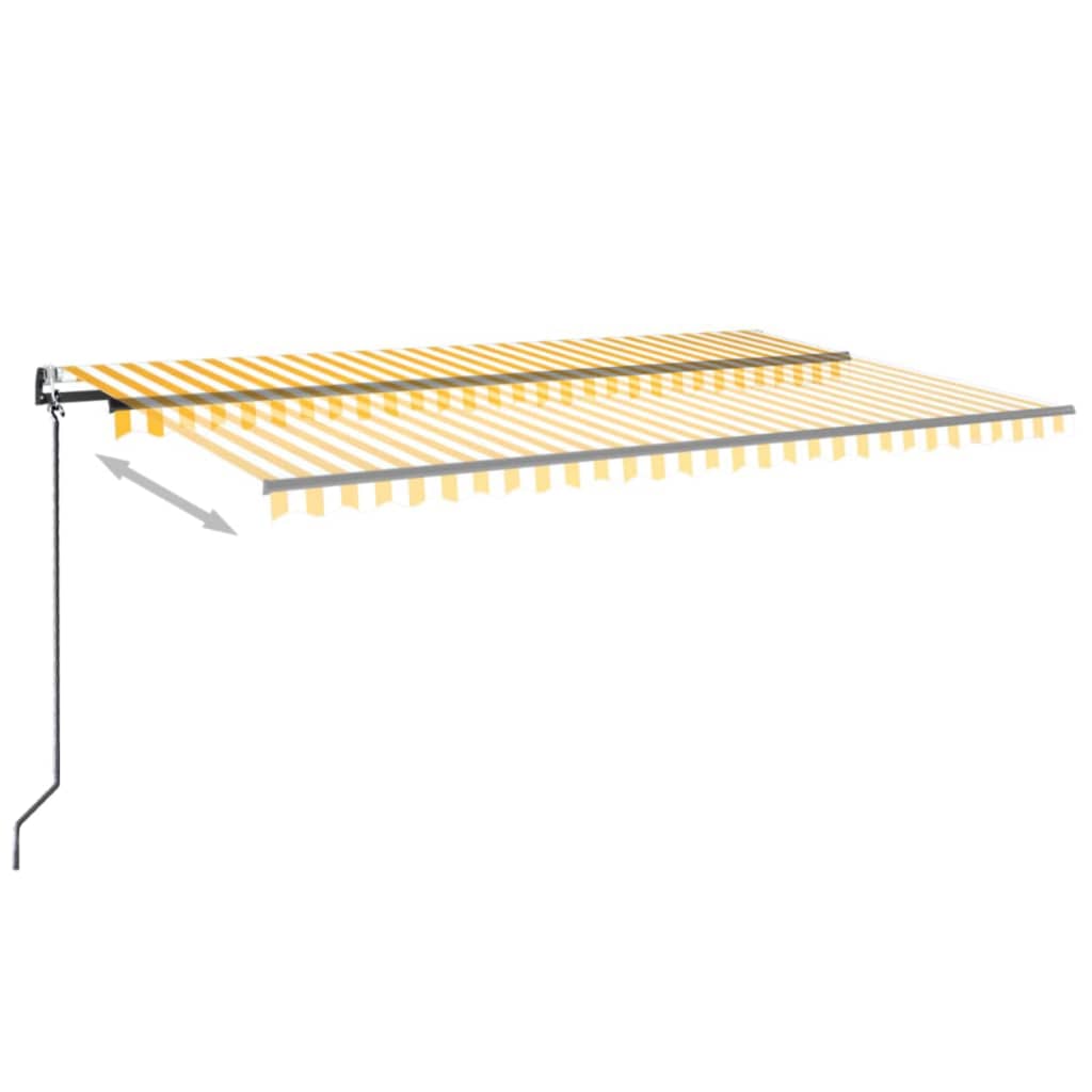 

vidaXL Luifel automatisch met LED en windsensor 500x300 cm geel en wit