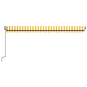 Automatická markýza LED a senzor větru 500 x 300 cm žlutá/bílá - obrázek 3