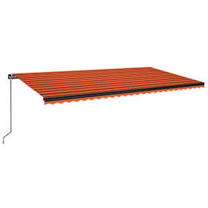 Ručně zatahovací markýza 600 x 300 cm oranžovo-hnědá - obrázek 2