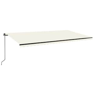 Ručně zatahovací markýza s LED světlem 600 x 300 cm krémová - obrázek 2