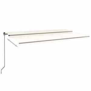 Ručně zatahovací markýza s LED světlem 600 x 300 cm krémová - obrázek 3