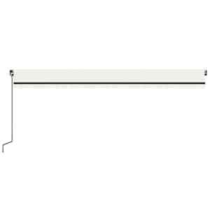Ručně zatahovací markýza s LED světlem 600 x 300 cm krémová - obrázek 4