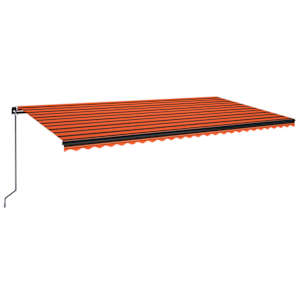 Ručně zatahovací markýza s LED světlem 600x300 cm oranžovohnědá - obrázek 2