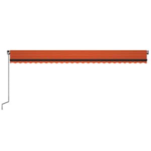 Ručně zatahovací markýza s LED světlem 600x300 cm oranžovohnědá - obrázek 4
