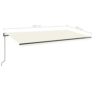 Automatická zatahovací markýza 600 x 300 cm krémová - obrázek 9