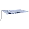 vidaXL automaatne varikatus, LED, tuuleandur, 600x300 cm, sinine/valge