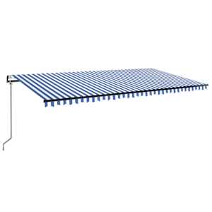 Automatická markýza LED a senzor větru 600 x 300 cm modrobílá - obrázek 2