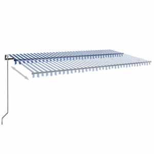 Automatická markýza LED a senzor větru 600 x 300 cm modrobílá - obrázek 9