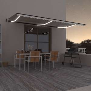 Automatická markýza LED a senzor větru 600 x 300 cm krémová - obrázek 1