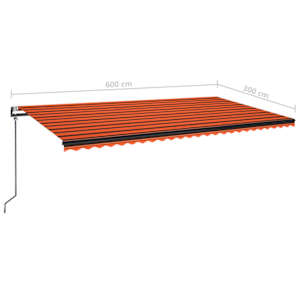 Automatická markýza LED a senzor větru 600x300 cm oranžovohnědá - obrázek 10