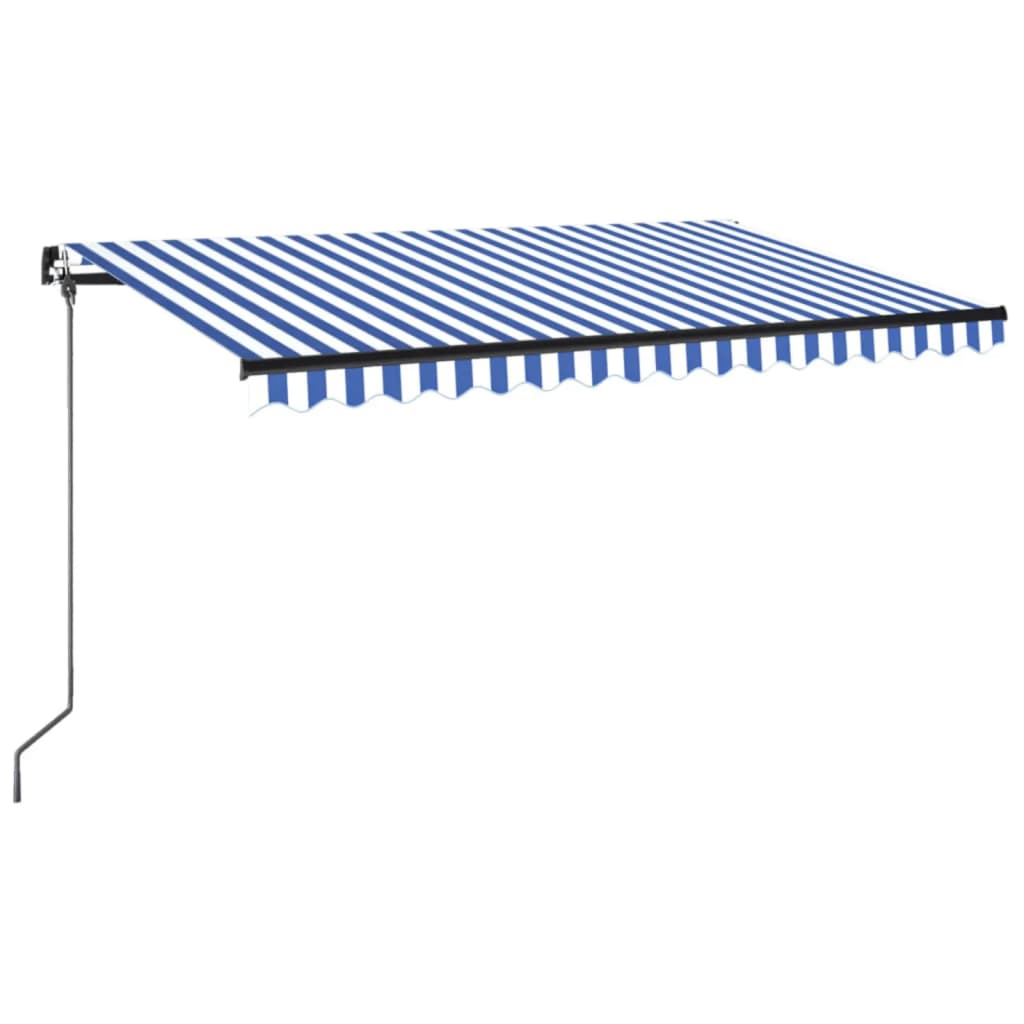 vidaXL Ručně zatahovací markýza 400 x 350 cm modrobílá