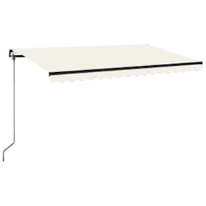 Ručně zatahovací markýza s LED světlem 400 x 350 cm krémová - obrázek 2
