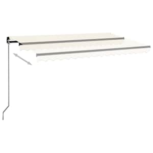Ručně zatahovací markýza s LED světlem 400 x 350 cm krémová - obrázek 3
