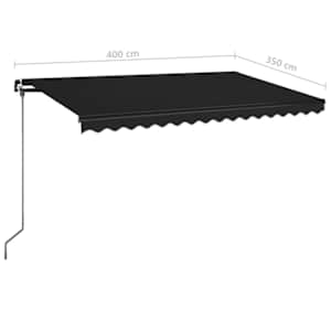 Ročno zložljiva tenda z LED lučmi 400x350 cm antracitna - slika 7