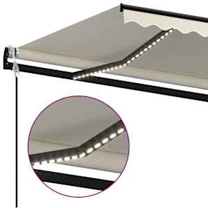 Automatická markýza LED a senzor větru 400x350 cm krémová - obrázek 4