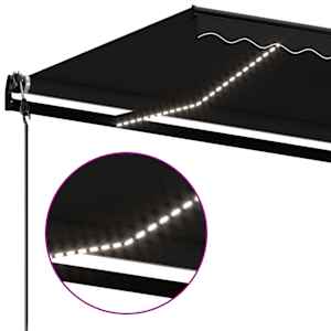 Automatická markýza LED a senzor větru 400x350 cm antracitová - obrázek 4