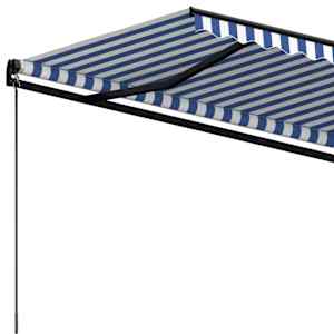 Ručně zatahovací markýza 450 x 350 cm modrobílá - obrázek 5