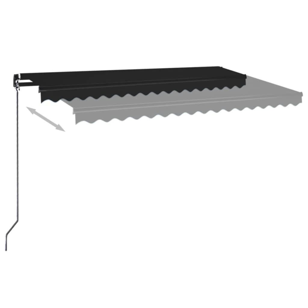 vidaXL Copertină retractabilă manual, antracit, 450x350 cm