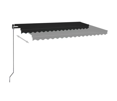 vidaXL Tenda da Sole Retrattile Manuale 450x350 cm Antracite